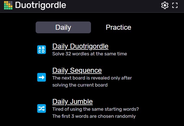 Duotrigordle screenshot