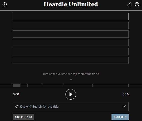 Heardle screenshot