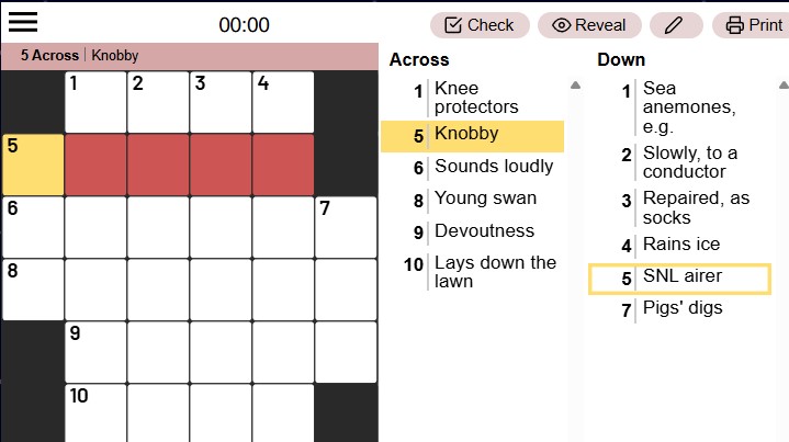 Mini Crossword screenshot