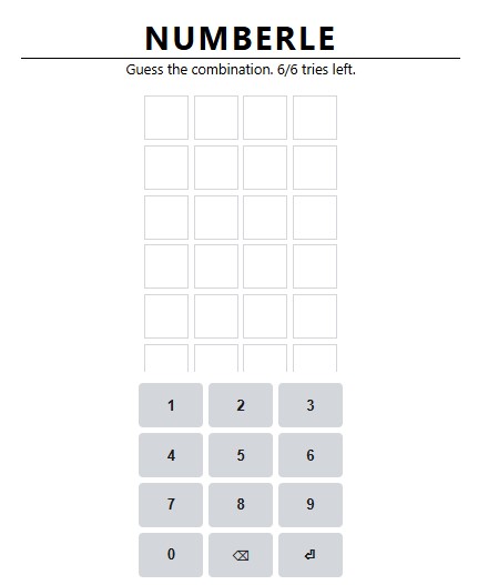 Numberle screenshot