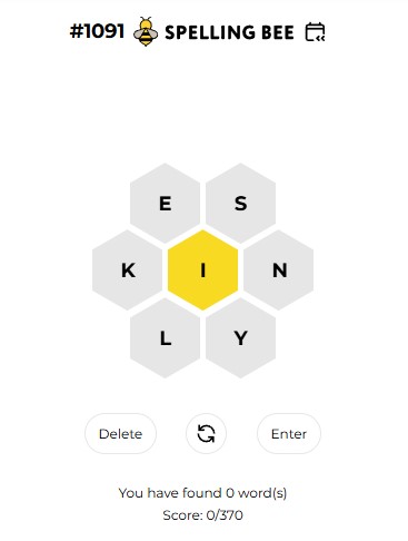 spelling bee screenshot