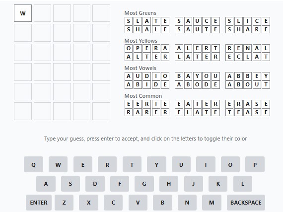 Wordle Solver screenshot