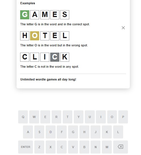 Wordle screenshot